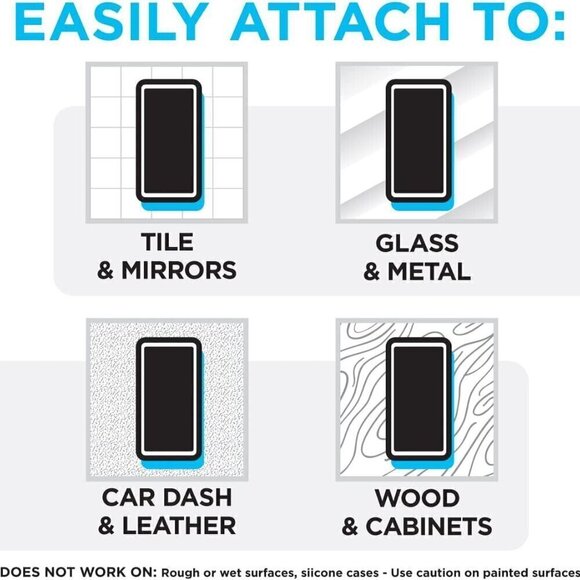 Flipstik Foldable Adhesive Phone Mount - Stick Phone to Mirror, Window NEW - Picture 6 of 6